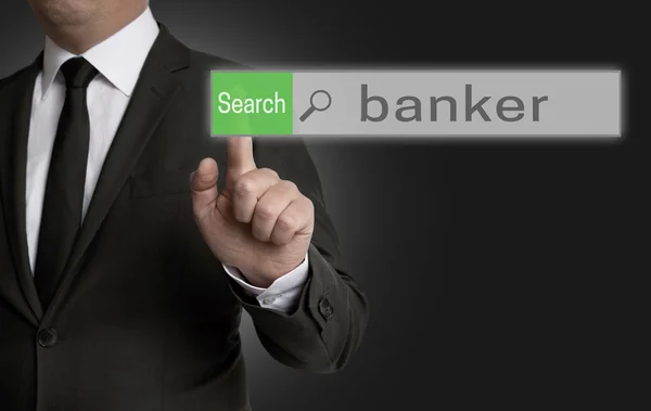 Bankier przeglądarki jest obsługiwany przez biznesmen koncepcja — Zdjęcie stockowe