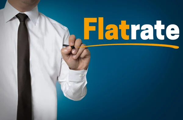 Flatrate is written by businessman background concept — Stock Photo, Image