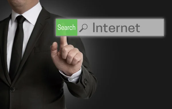 Internet browser is operated by businessman concept — Stock Photo, Image