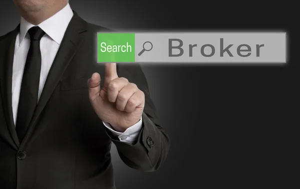 Broker browser is operated by businessman concept — Stock Photo, Image