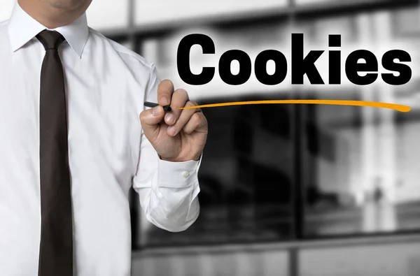 Cookies está escrito por empresario concepto de fondo —  Fotos de Stock