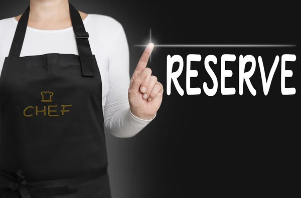 Reserve touchscreen is operated by chef concept — Stock Photo, Image