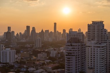 Bangkok manzarası günbatımı panorama kavramı