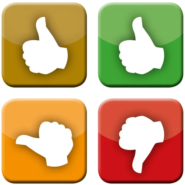 Thumb Icon Set for feedback and rating — Stock Photo, Image