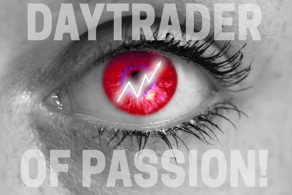 Daytrader 目はビューアーの概念のマクロで見える — ストック写真