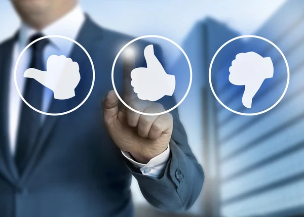 Iconos de pulgar para el concepto de revisión del cliente — Foto de Stock