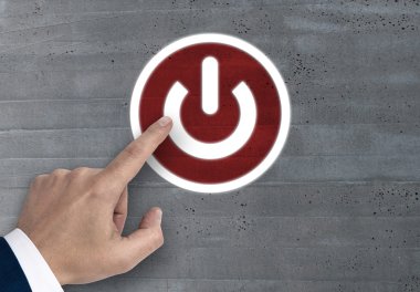 Düğme şablonu kavramı gösteren el