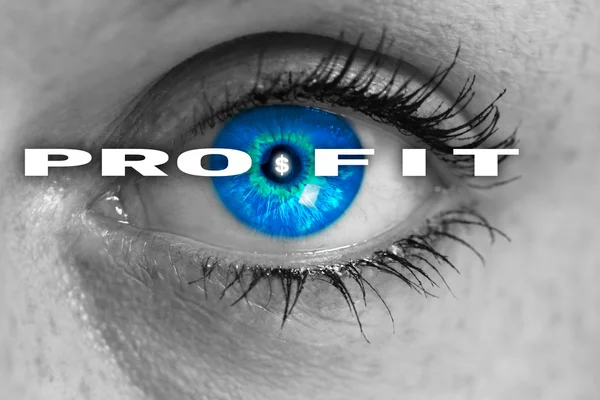 Profit eye guarda il concetto di spettatore macro — Foto Stock