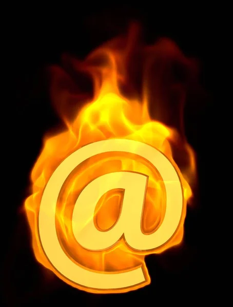 Burning Email - 3D illustration Cartoon Fire