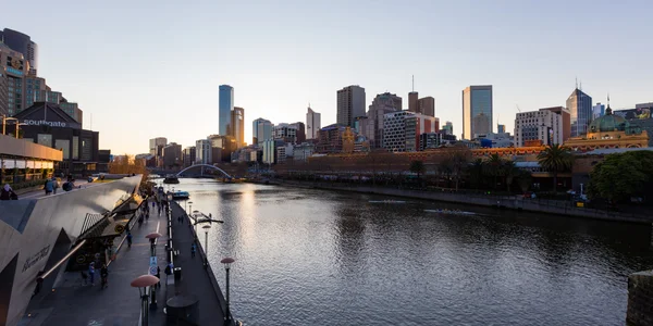 Melbourne Skyline at Sunset — Stock Photo, Image