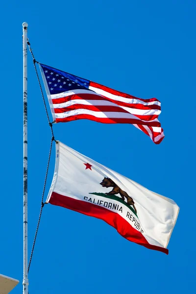 USA and California State Flags — Stock Photo, Image