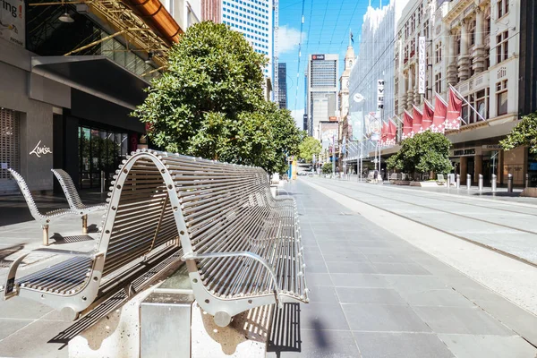 Tichý Bourke St v Melbourne během coronavirus Pandemic — Stock fotografie