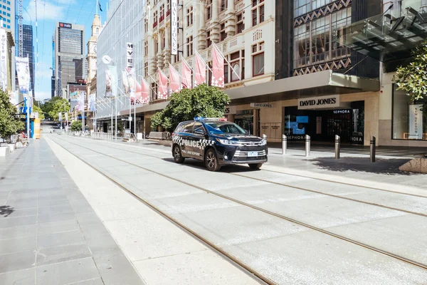 Tichý Bourke St v Melbourne během coronavirus Pandemic — Stock fotografie