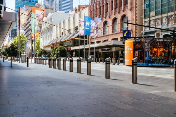 Tichý Bourke St v Melbourne během coronavirus Pandemic — Stock fotografie