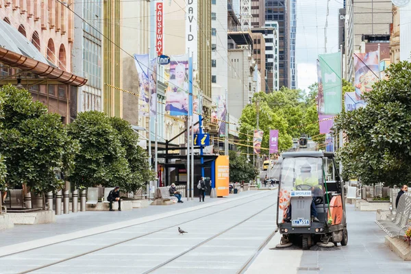 Coronavirus salgını sırasında Melbourne 'da Bourke Caddesi — Stok fotoğraf