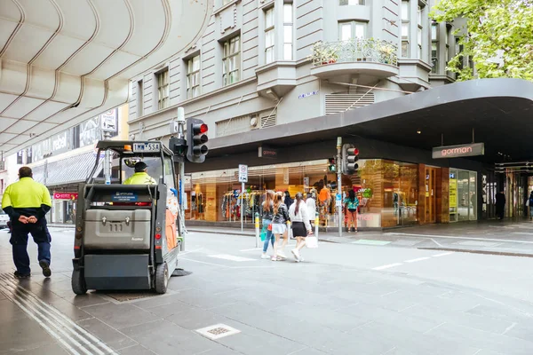 Bourke St w Melbourne podczas pandemii koronawirusowej — Zdjęcie stockowe