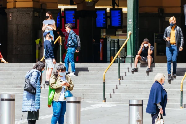 Stazione di Flinders St durante la pandemia di Coronavirus — Foto Stock