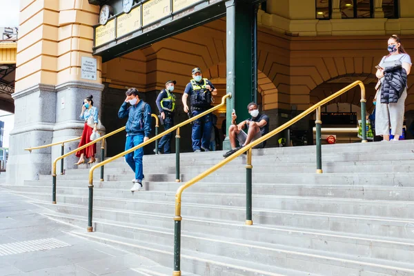 Flinders St Station Pendant la pandémie de coronavirus — Photo