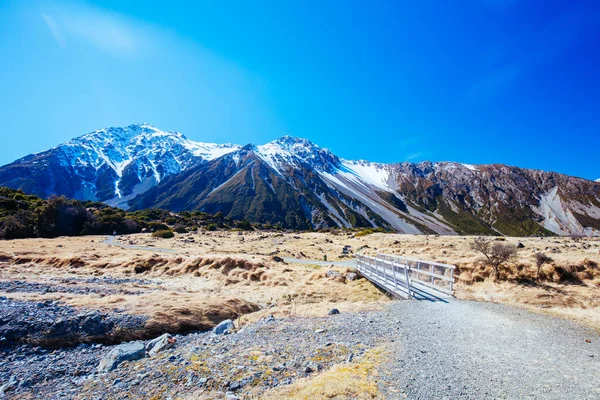 Hooker Valley Track al Mt Cook in Nuova Zelanda — Foto Stock