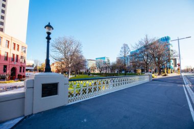 Avon Nehri Yeni Zelanda 'da Christchurch Manzarası
