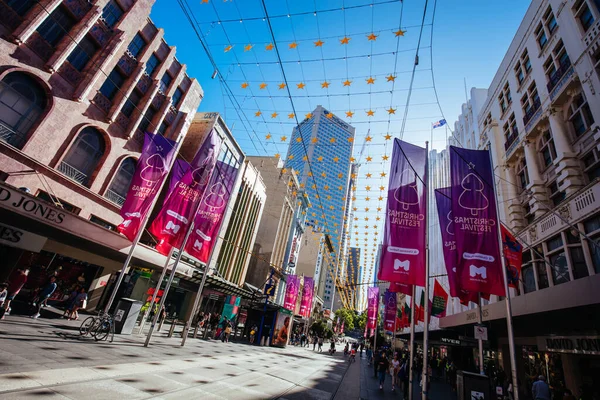 Bourke St Mall zu Weihnachten in Australien — Stockfoto