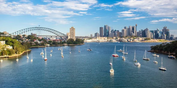 Sydney Skyline från Waverton Peninsula Reserve Australien — Stockfoto