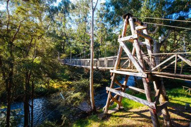 Warburton Avustralya 'da Yarra Nehri Manzarası
