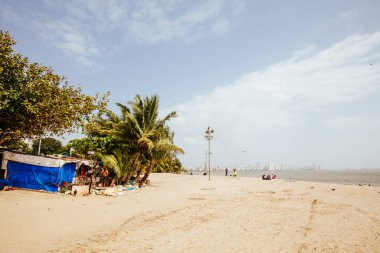 Mumbai Hindistan 'daki Girgaum Chowpatty Plajı