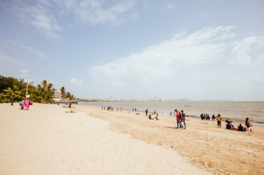 Mumbai Hindistan 'daki Girgaum Chowpatty Plajı