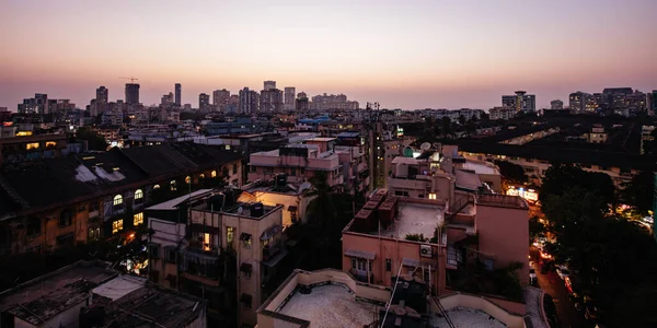 인도 선셋에 있는 뭄바이 스카이라인 — 스톡 사진