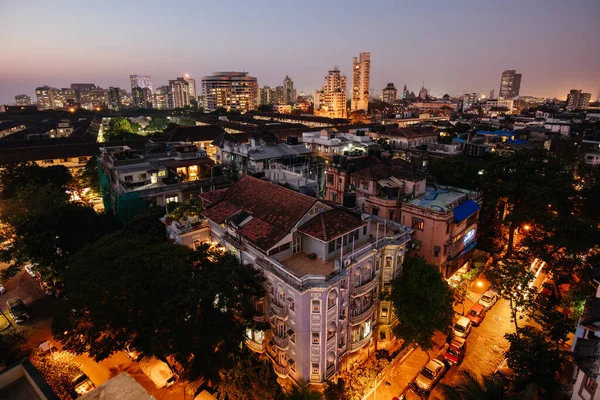 Mumbai Skyline vid solnedgången i Indien — Stockfoto