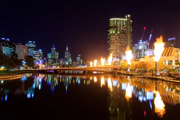 Crown Casino Fire Show — Stock Photo, Image