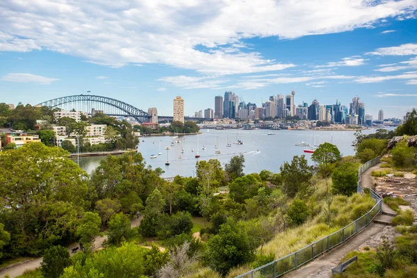 Sydney Skyline Waverton halvön Reserve — Stockfoto