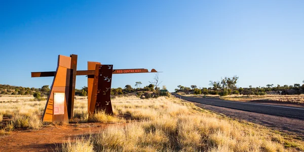 Red Centre Way sinal de estrada — Fotografia de Stock