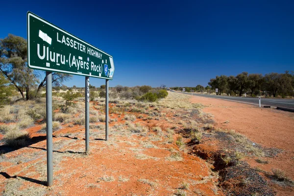 Uluru sinal de estrada — Fotografia de Stock