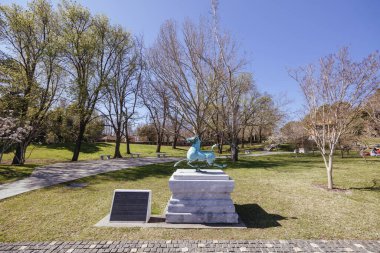 CANBERRA, AUSTRALIA - SEPTEMBER 14, 2025: Beijing Garden in Canberra Nara Peace Park on a warm spring afternoon in Australian Capital Territory, Australia.