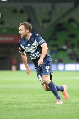 MELBOURNE, AUSTRALIA - 18 Ekim 2025: Melbourne, Avustralya 'da Melbourne Victory ile Auckland FC arasında oynanan A-League Mens maçında Juan Mata.