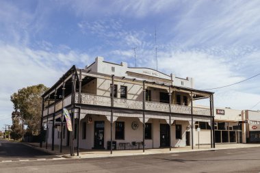 RAINBOW, AUSTRALIA - 26 Eylül 2025: Victoria, Avustralya 'da Federal Cadde' de Gökkuşağı Tarihi Mimarisi