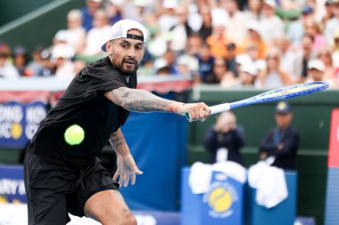 MELBOURNE, AUSTRALIA - 13 Ocak 2026: Avustralyalı Nick Kyrgios, 13 Ocak 2026 tarihinde Melbourne, Avustralya 'da Çinli Zhang Zhizhen' i oynuyor..