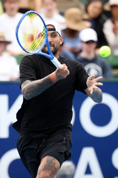 MELBOURNE, AUSTRALIA - 13 Ocak 2026: Avustralyalı Nick Kyrgios, 13 Ocak 2026 tarihinde Melbourne, Avustralya 'da Çinli Zhang Zhizhen' i oynuyor..