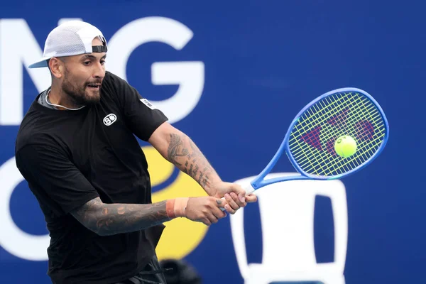 MELBOURNE, AUSTRALIA - 13 Ocak 2026: Avustralyalı Nick Kyrgios, 13 Ocak 2026 tarihinde Melbourne, Avustralya 'da Çinli Zhang Zhizhen' i oynuyor..