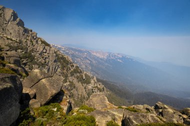 Views at the Horn Hut and picnic area on Mt Buffalo on a summers afternoon in the Victorian Alps, Australia