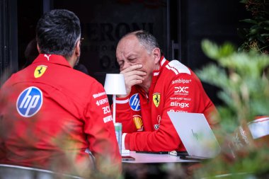 MELBOURNE, AUSTRALIA - MARCH 04 2026: Fred Vasseur of Scuderia Ferrari HP before the 2026 Australian Grand Prix at Albert Park in Melbourne, Australia