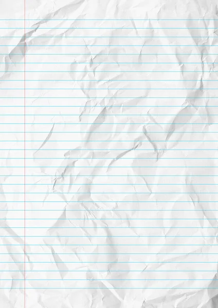 White Crumpled Lines Paper School Background — Stock Photo, Image