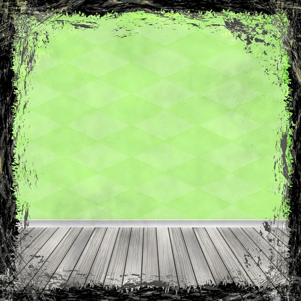 Green grunge background. Abstract vintage texture with frame and — Stock Photo, Image
