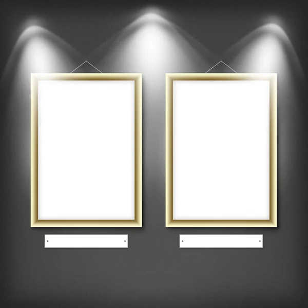 Two empty frames on a wall — Stock Photo, Image