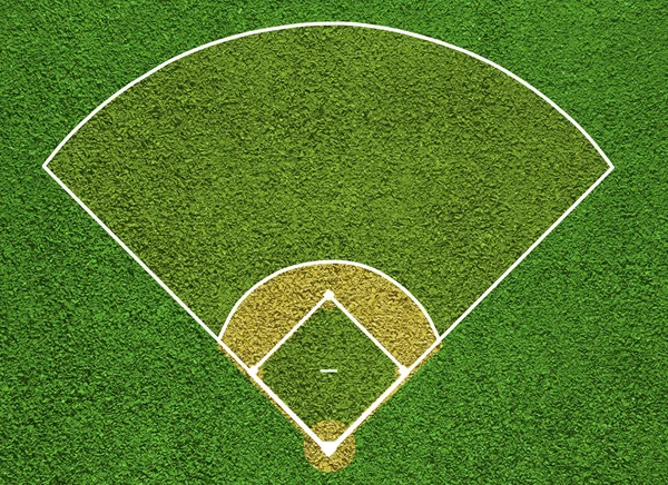 Sąd w baseball. widok z góry pola. Zarząd tło — Zdjęcie stockowe