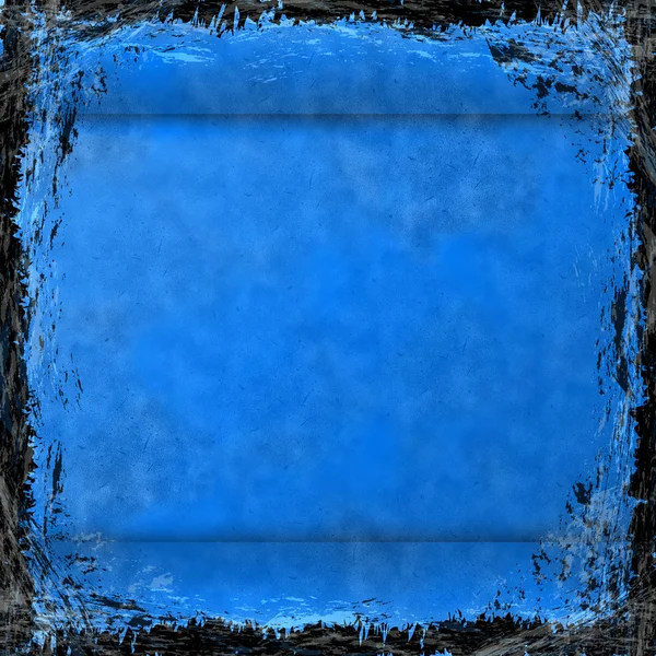 Blauwe grunge achtergrond. abstract vintage textuur met frame en — Stockfoto