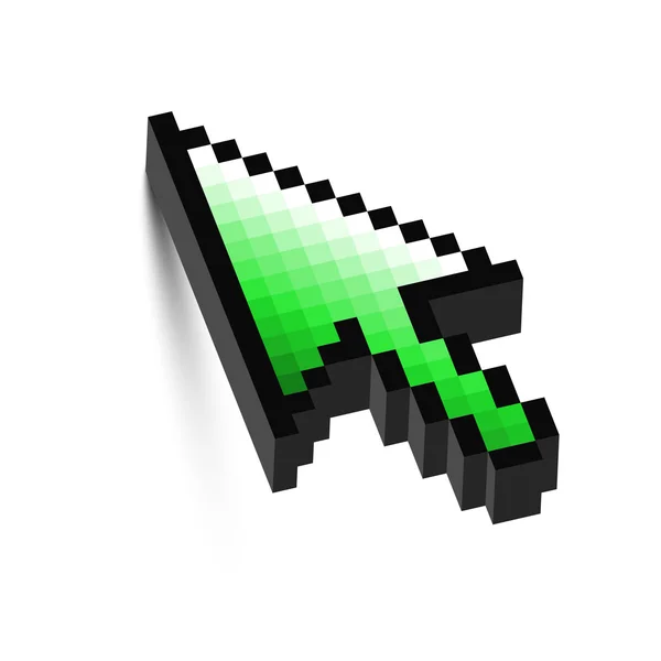 Cursor de flecha del ratón 3D con sombra. Vector . — Vector de stock