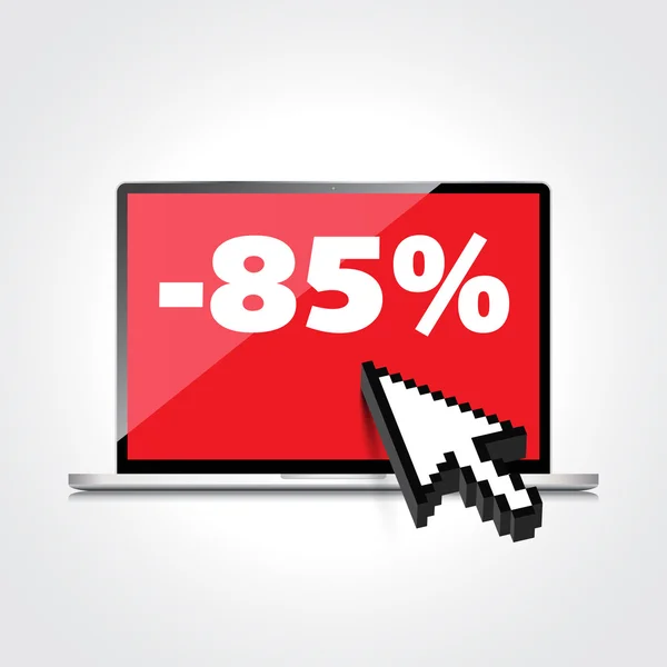 Sale, markdown, discount 85 percent on High-quality laptop scree — Stock vektor